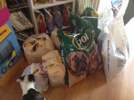Our food donation to Megs Mutts