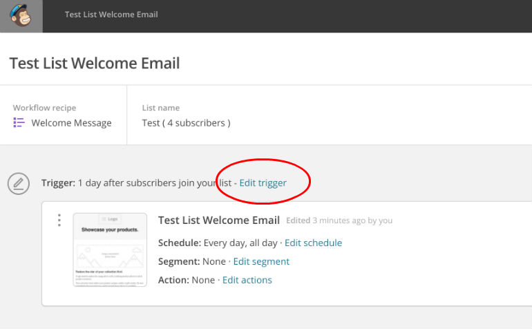 MailChimp: Edit Trigger