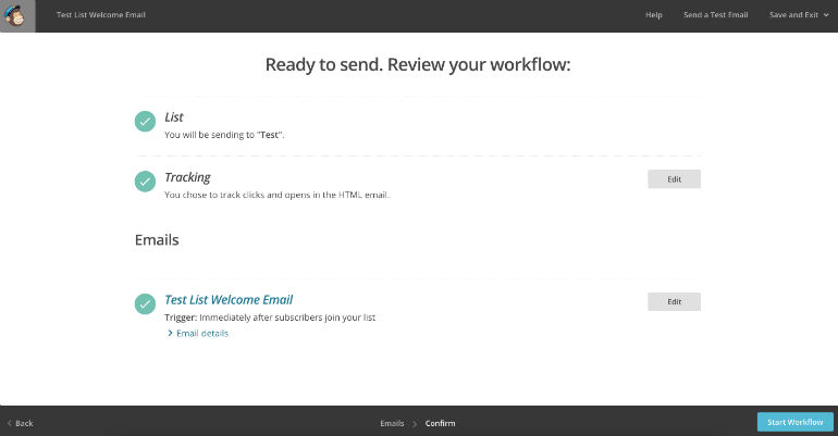 MailChimp: Start Workflow