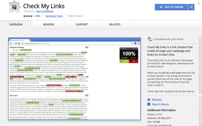 Check My Links Chrome Extension